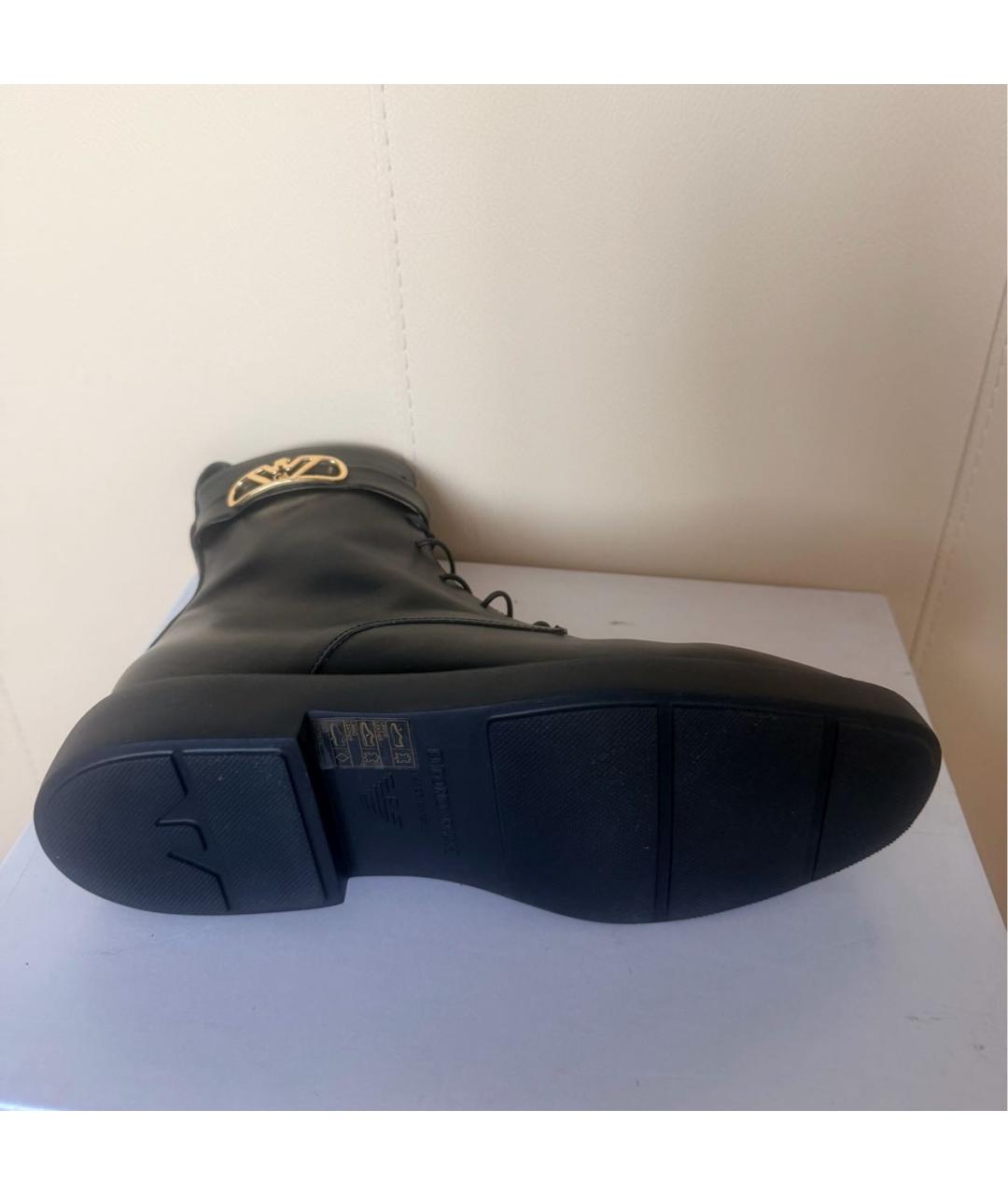 EMPORIO ARMANI Черные кожаные ботинки, фото 7