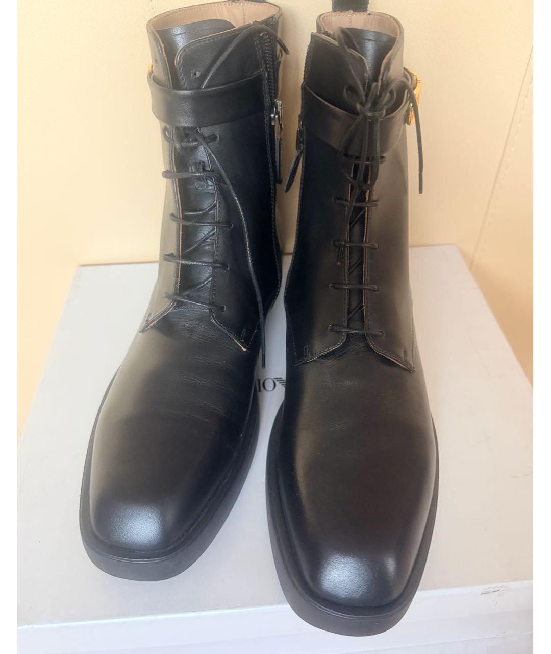 EMPORIO ARMANI Черные кожаные ботинки, фото 8