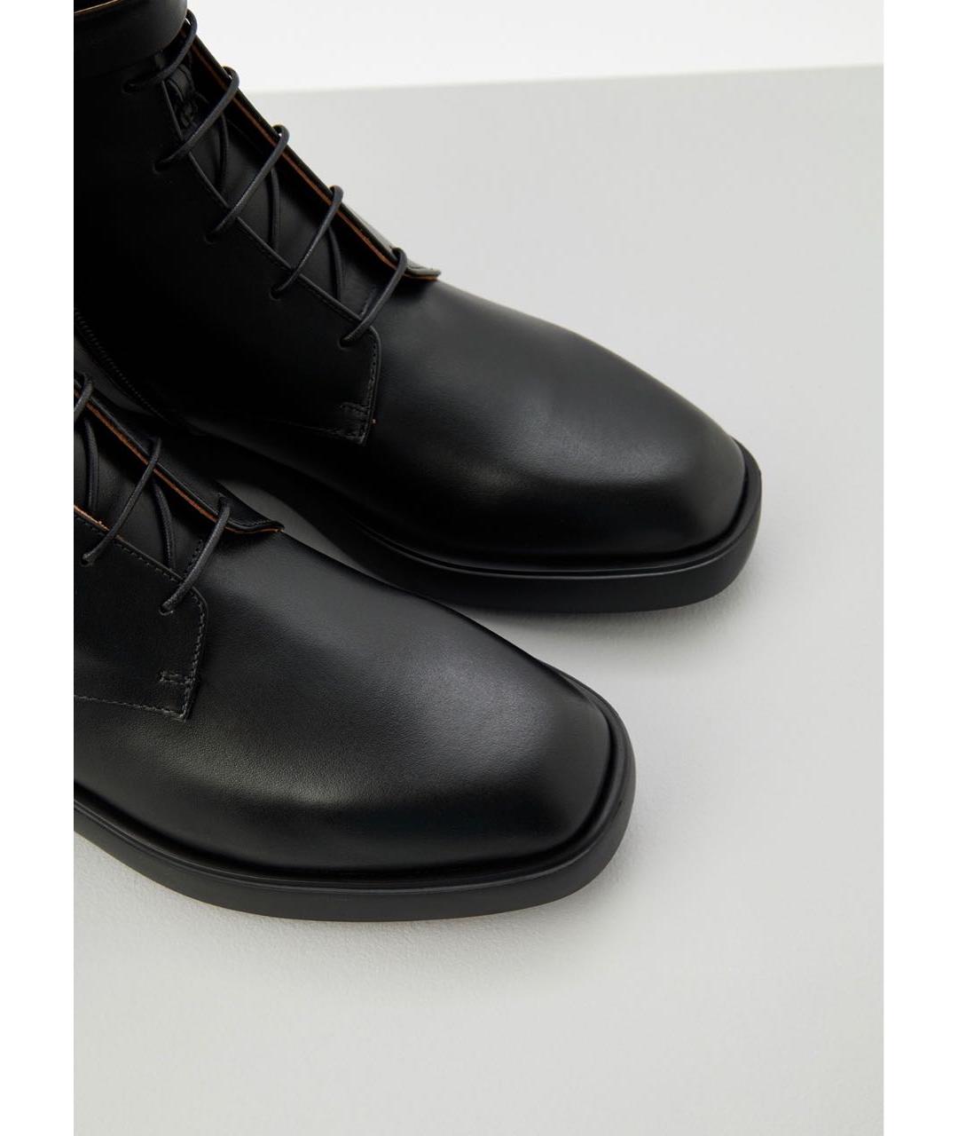 EMPORIO ARMANI Черные кожаные ботинки, фото 3