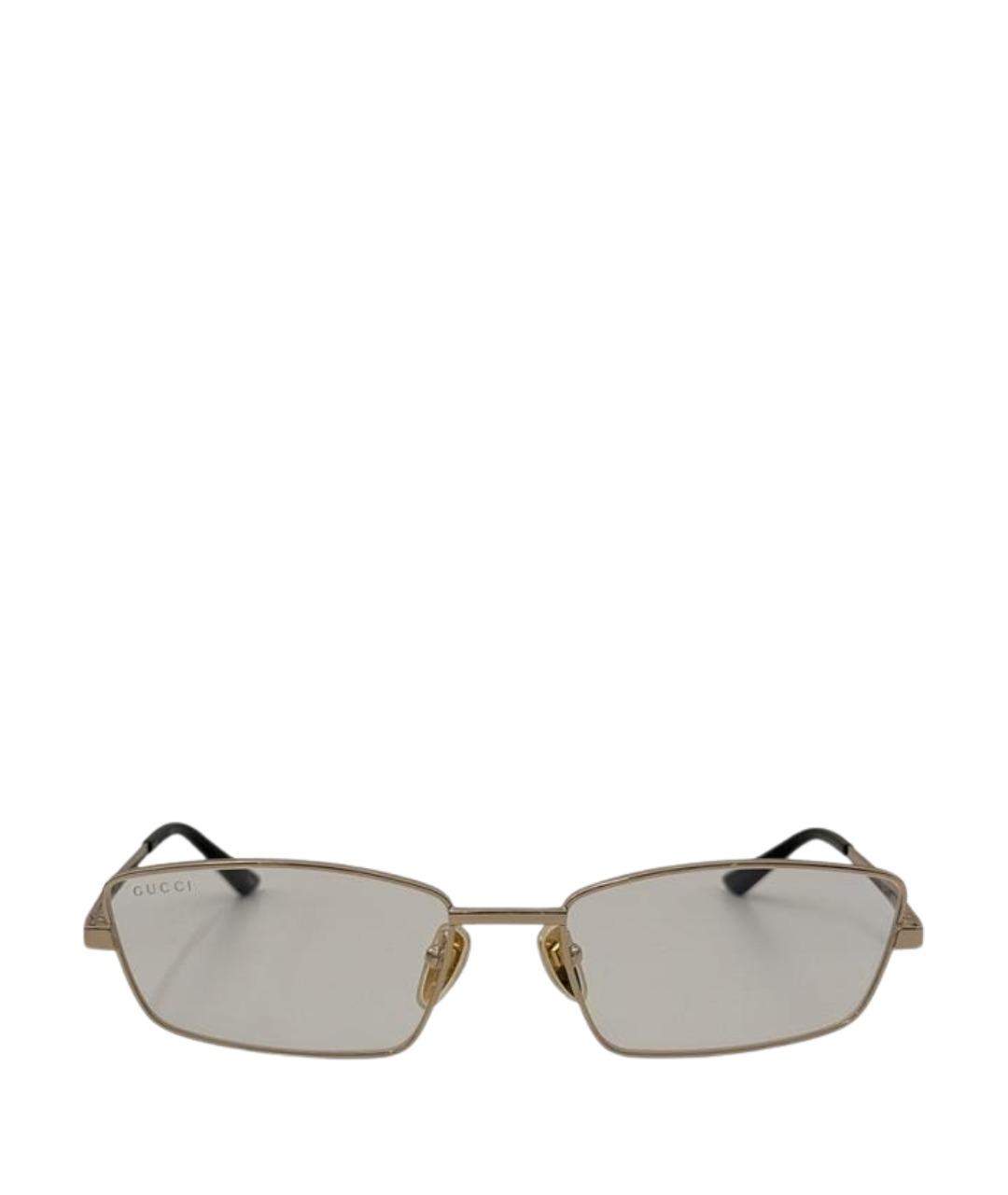 GUCCI Золотые металлические солнцезащитные очки, фото 1