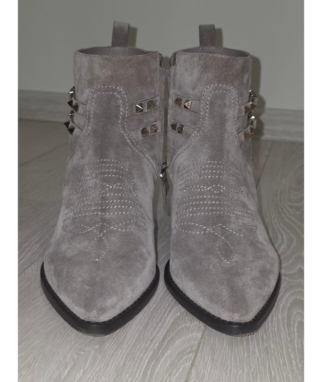 VALENTINO Серые замшевые ботильоны, фото 2