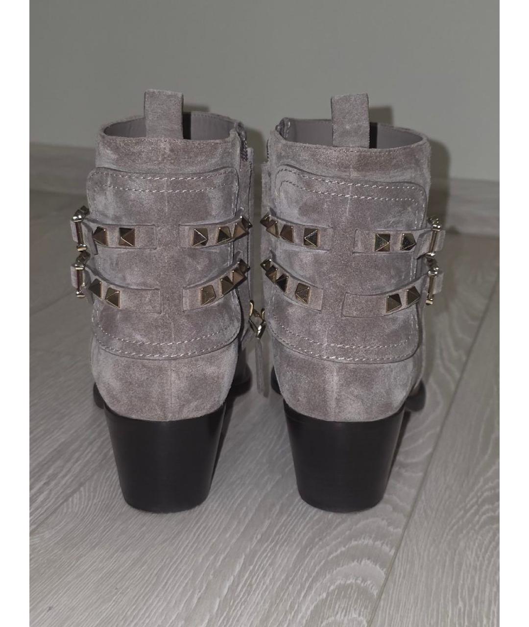 VALENTINO Серые замшевые ботильоны, фото 4