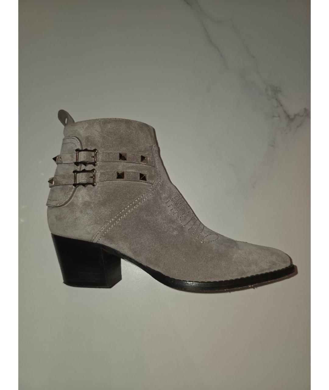 VALENTINO Серые замшевые ботильоны, фото 8