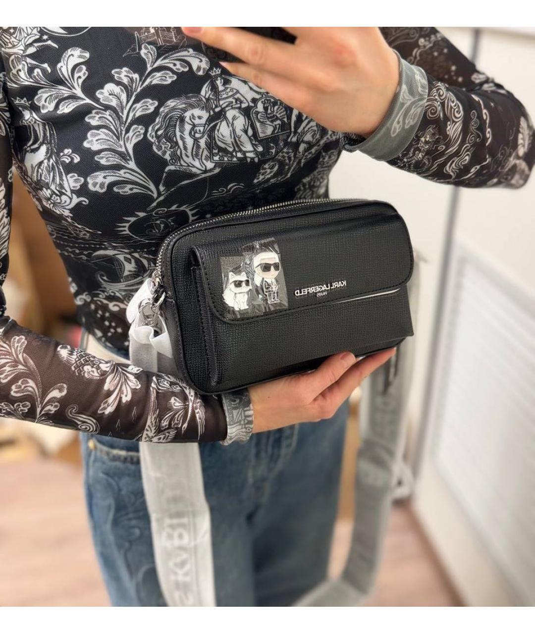 KARL LAGERFELD Черная сумка через плечо, фото 3