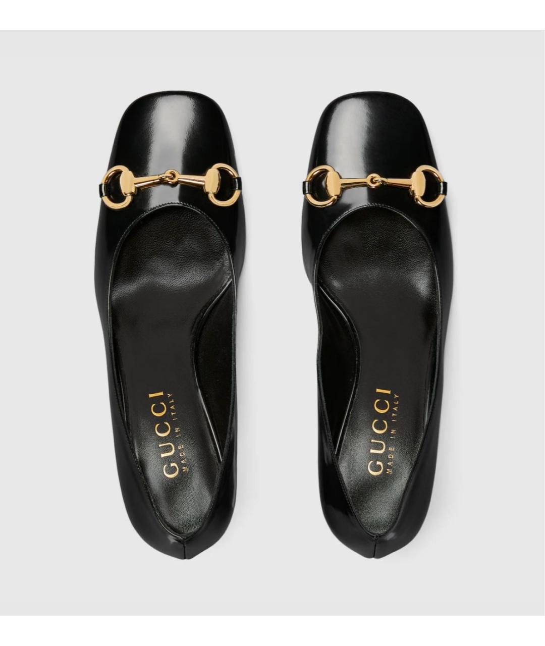 GUCCI Черные кожаные туфли, фото 6