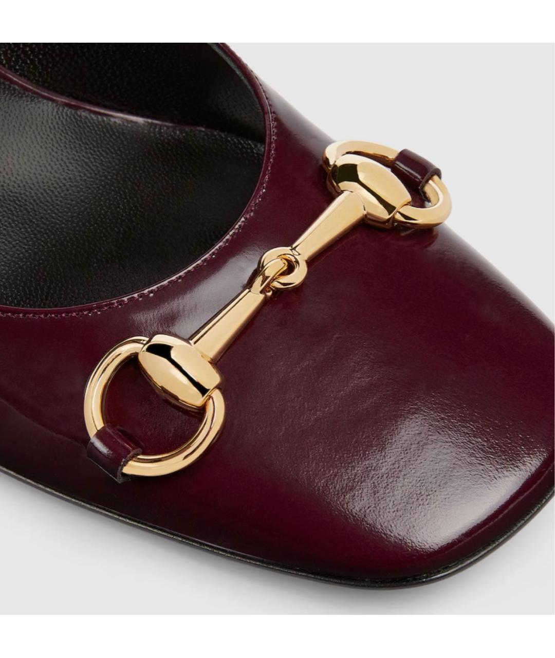 GUCCI Бордовые кожаные туфли, фото 4