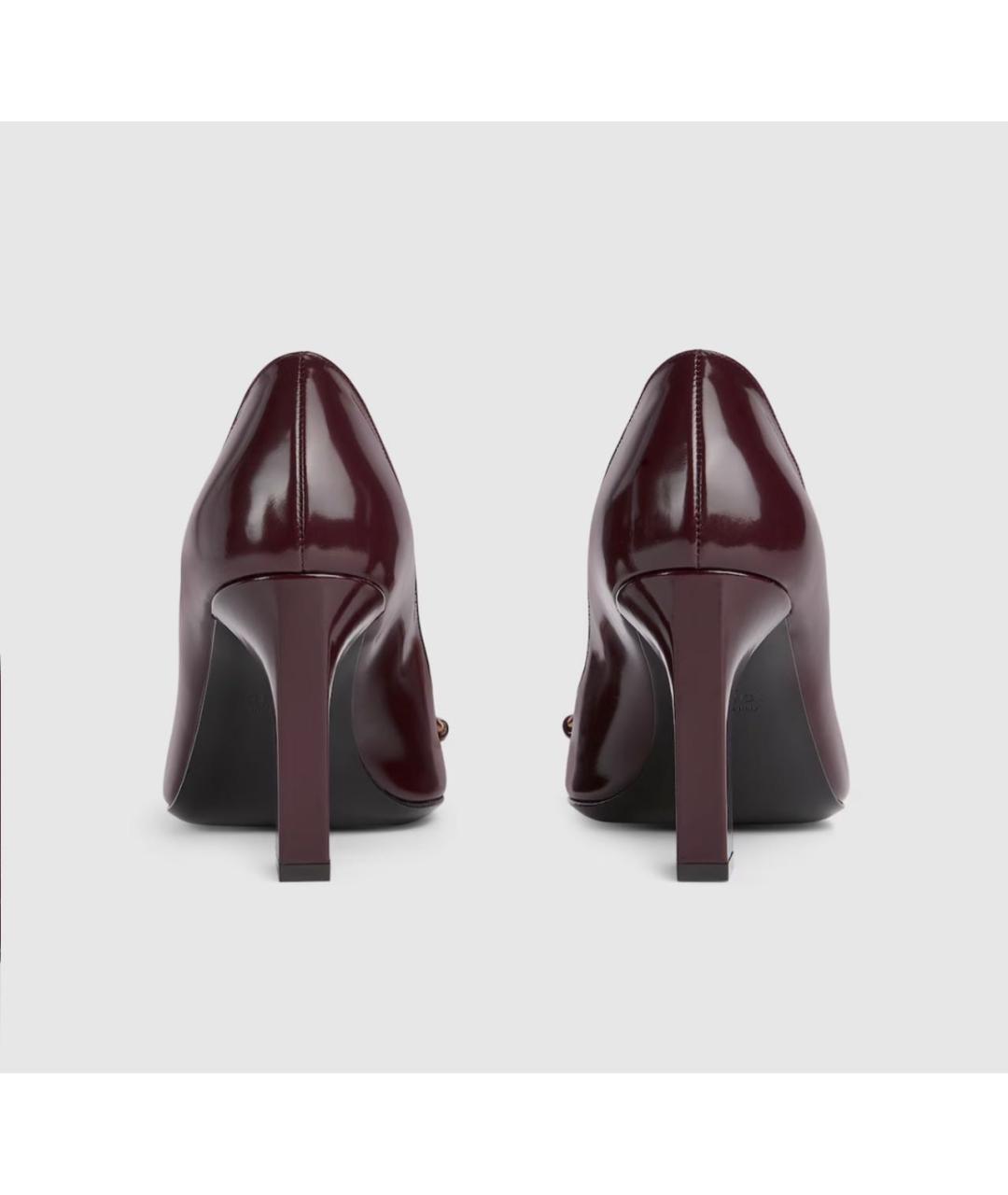 GUCCI Бордовые кожаные туфли, фото 5