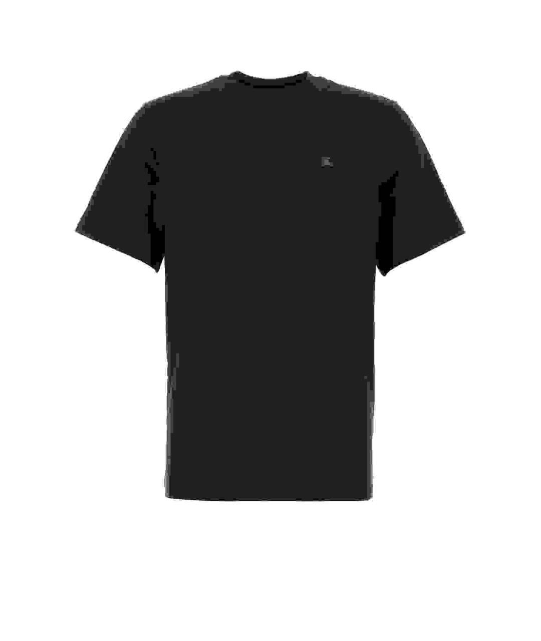 BURBERRY Черная хлопковая футболка, фото 1