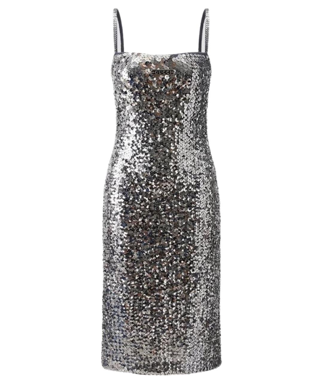 GUCCI Серебряное вечернее платье, фото 1