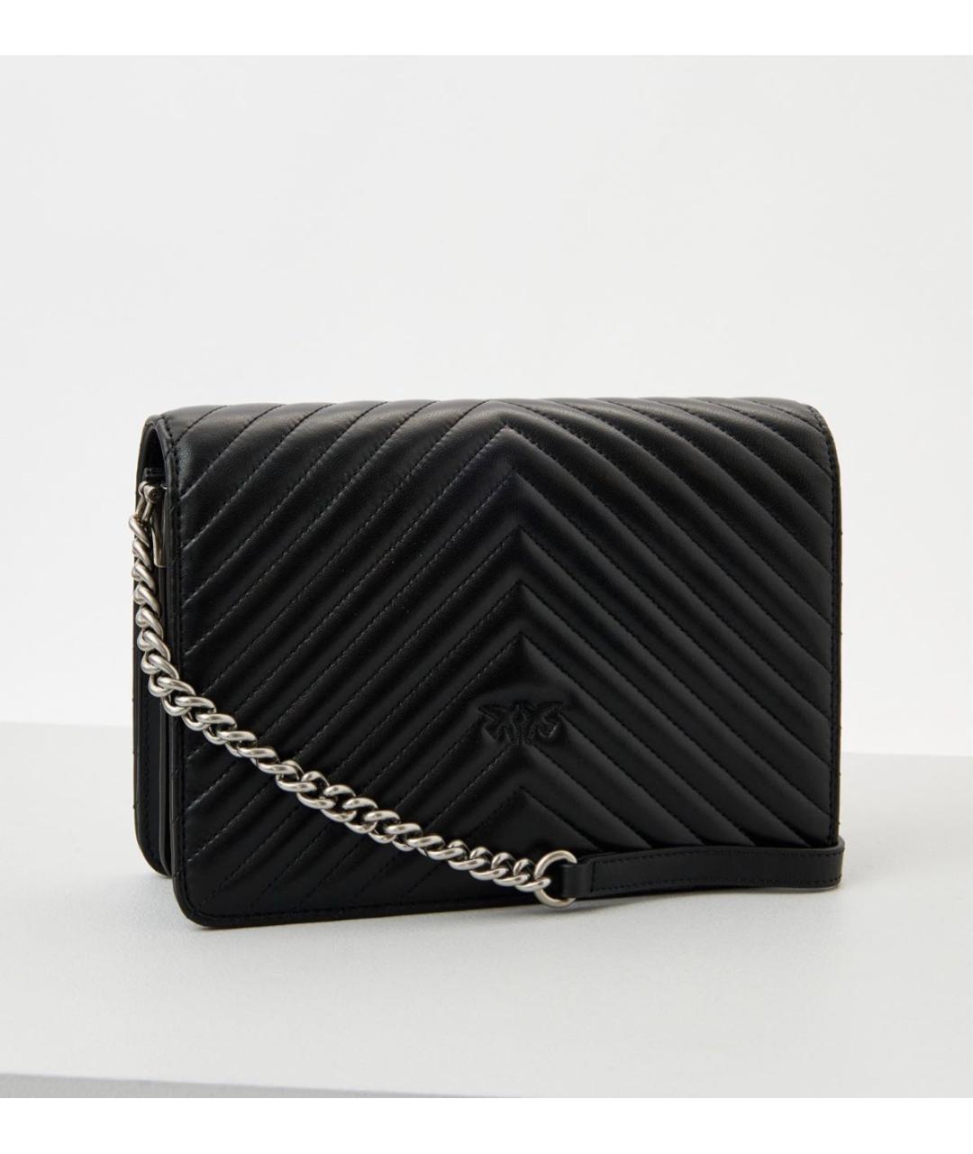 PINKO Черная кожаная сумка через плечо, фото 2