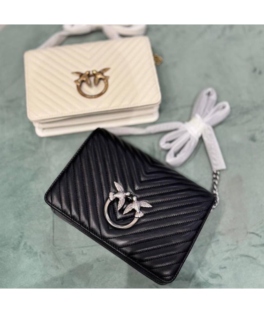 PINKO Черная кожаная сумка через плечо, фото 4