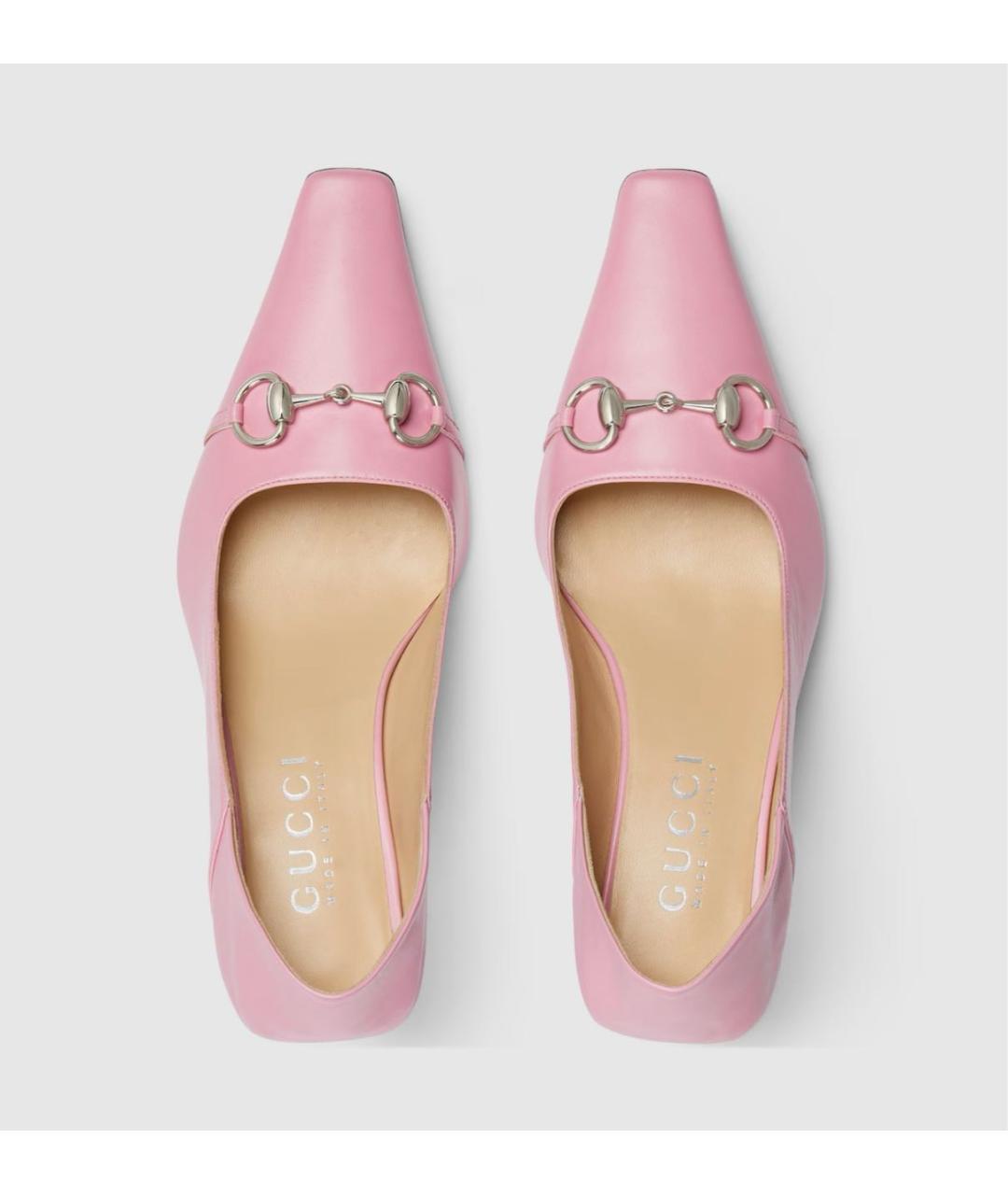 GUCCI Розовые кожаные туфли, фото 7