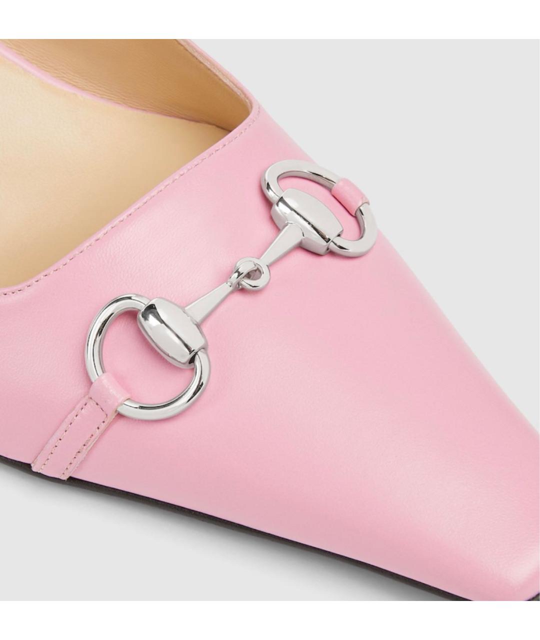 GUCCI Розовые кожаные туфли, фото 4