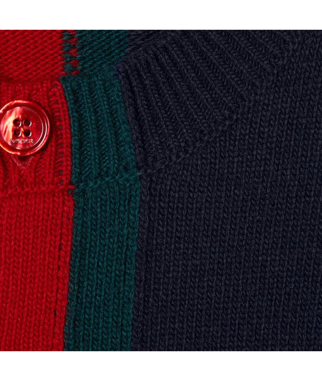 GUCCI Темно-синий шерстяной кардиган, фото 2