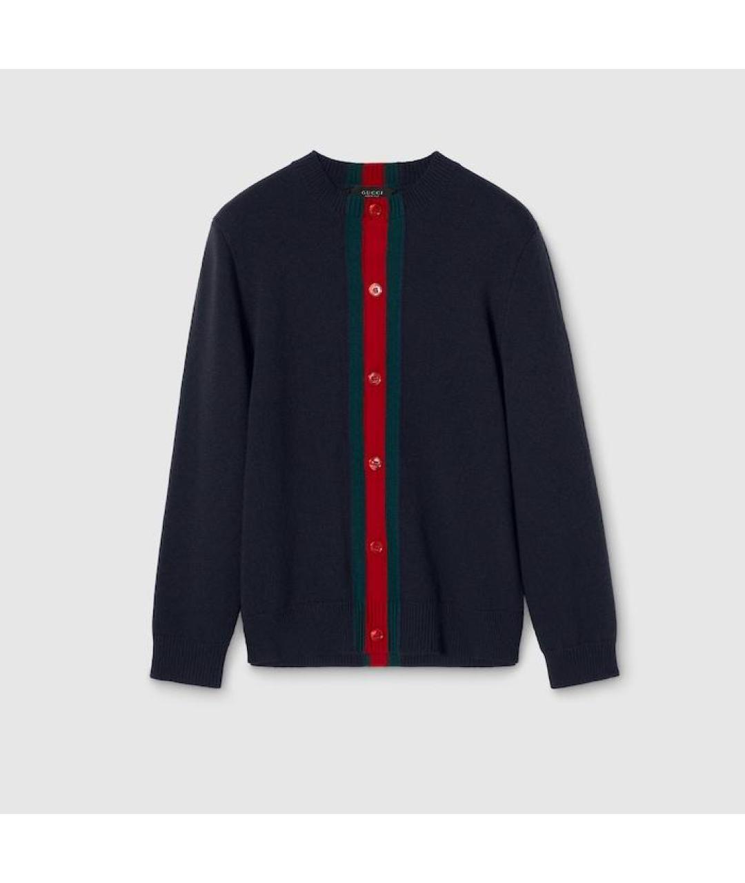 GUCCI Темно-синий шерстяной кардиган, фото 3