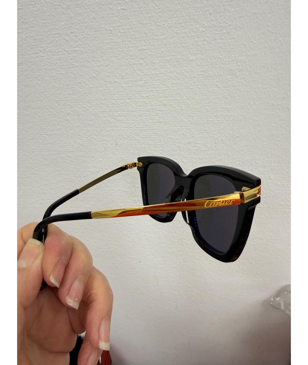 CARTIER Черные пластиковые солнцезащитные очки, фото 7