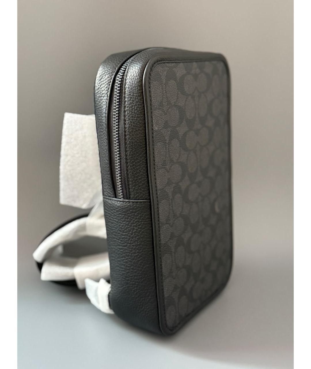 COACH Черная кожаная сумка на плечо, фото 3