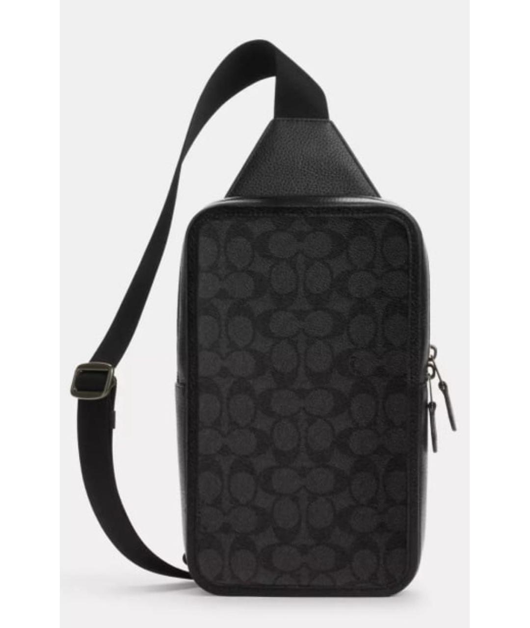 COACH Черная кожаная сумка на плечо, фото 9