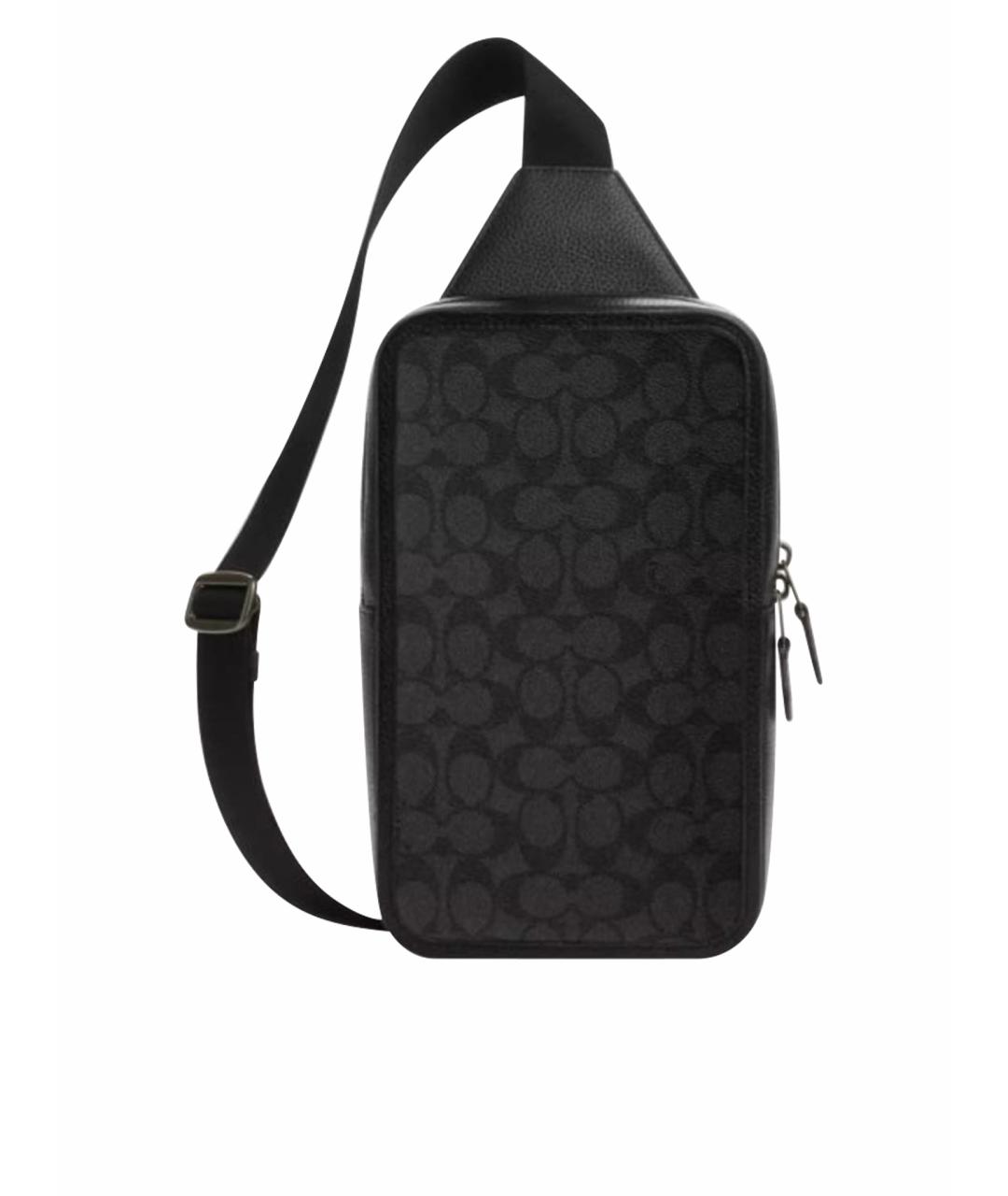 COACH Черная кожаная сумка на плечо, фото 1