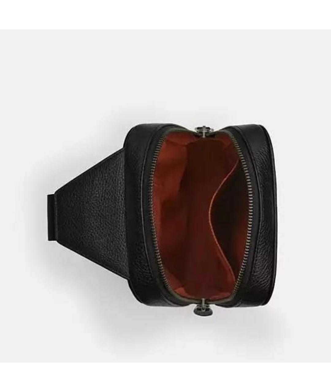 COACH Черная кожаная сумка на плечо, фото 7