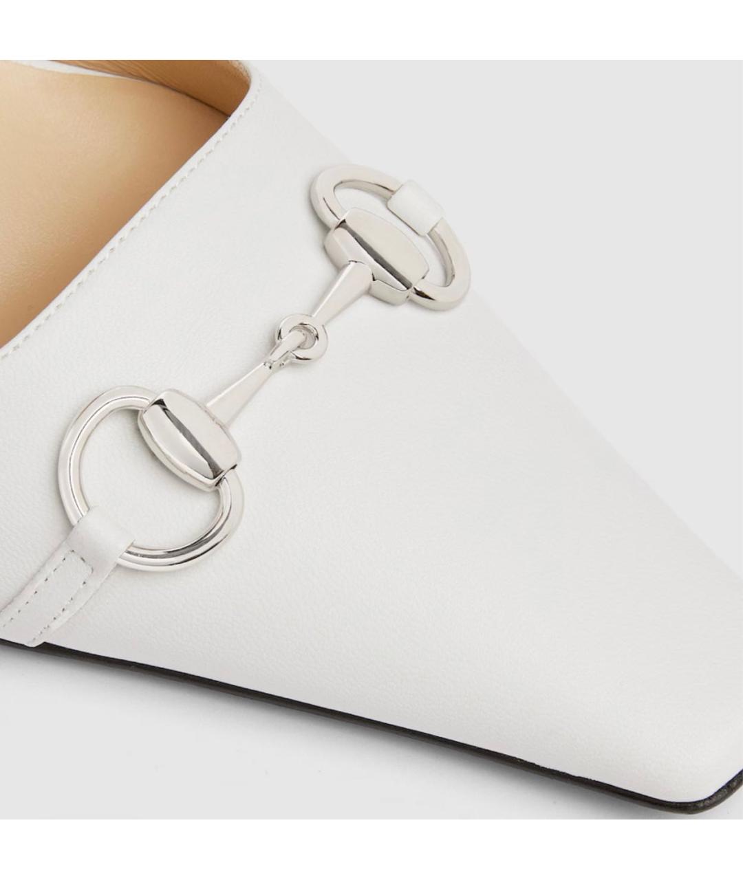 GUCCI Белые кожаные туфли, фото 4