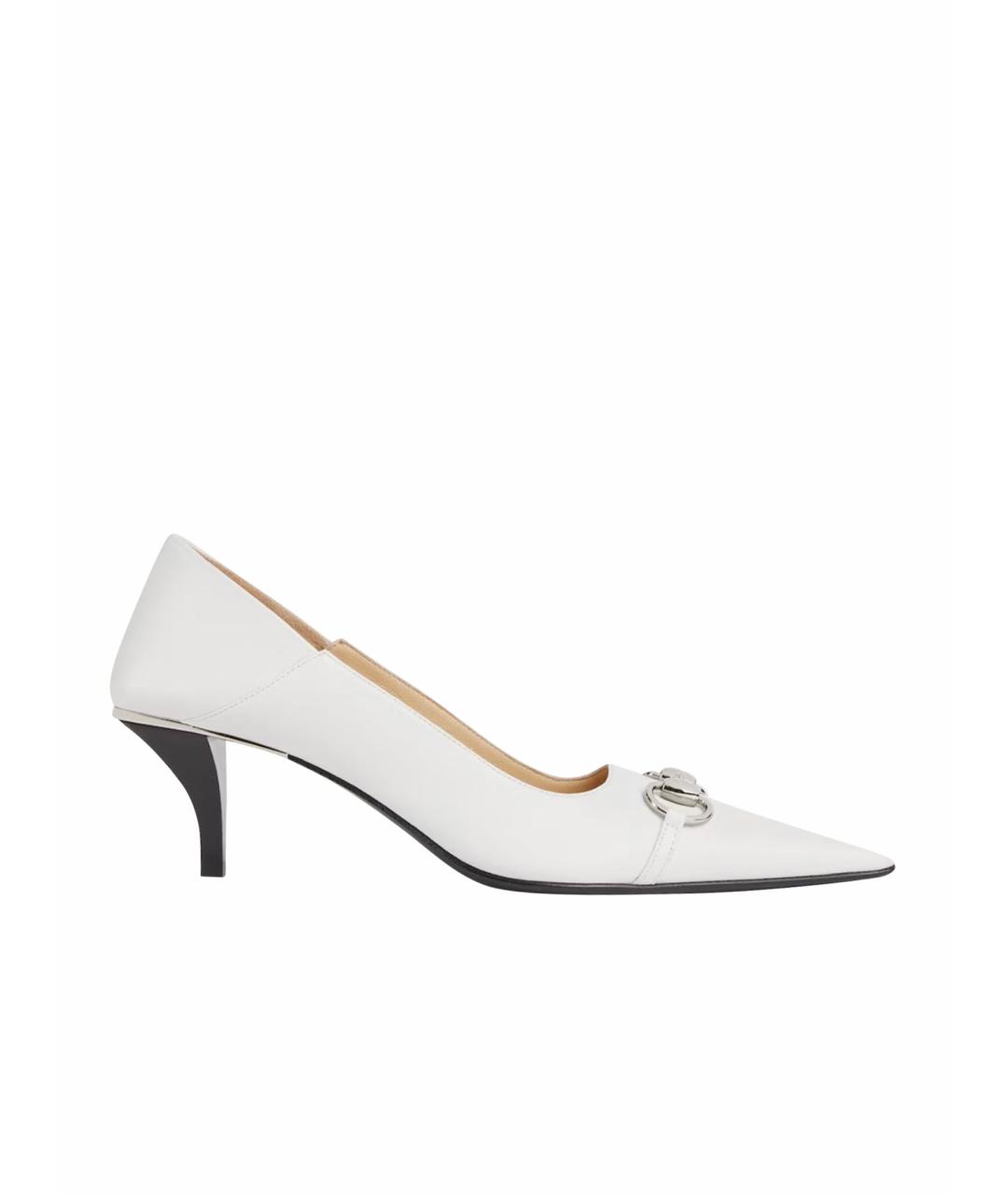 GUCCI Белые кожаные туфли, фото 8