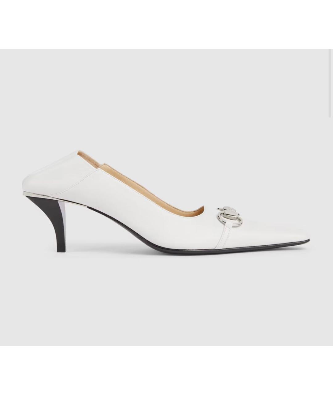 GUCCI Белые кожаные туфли, фото 6