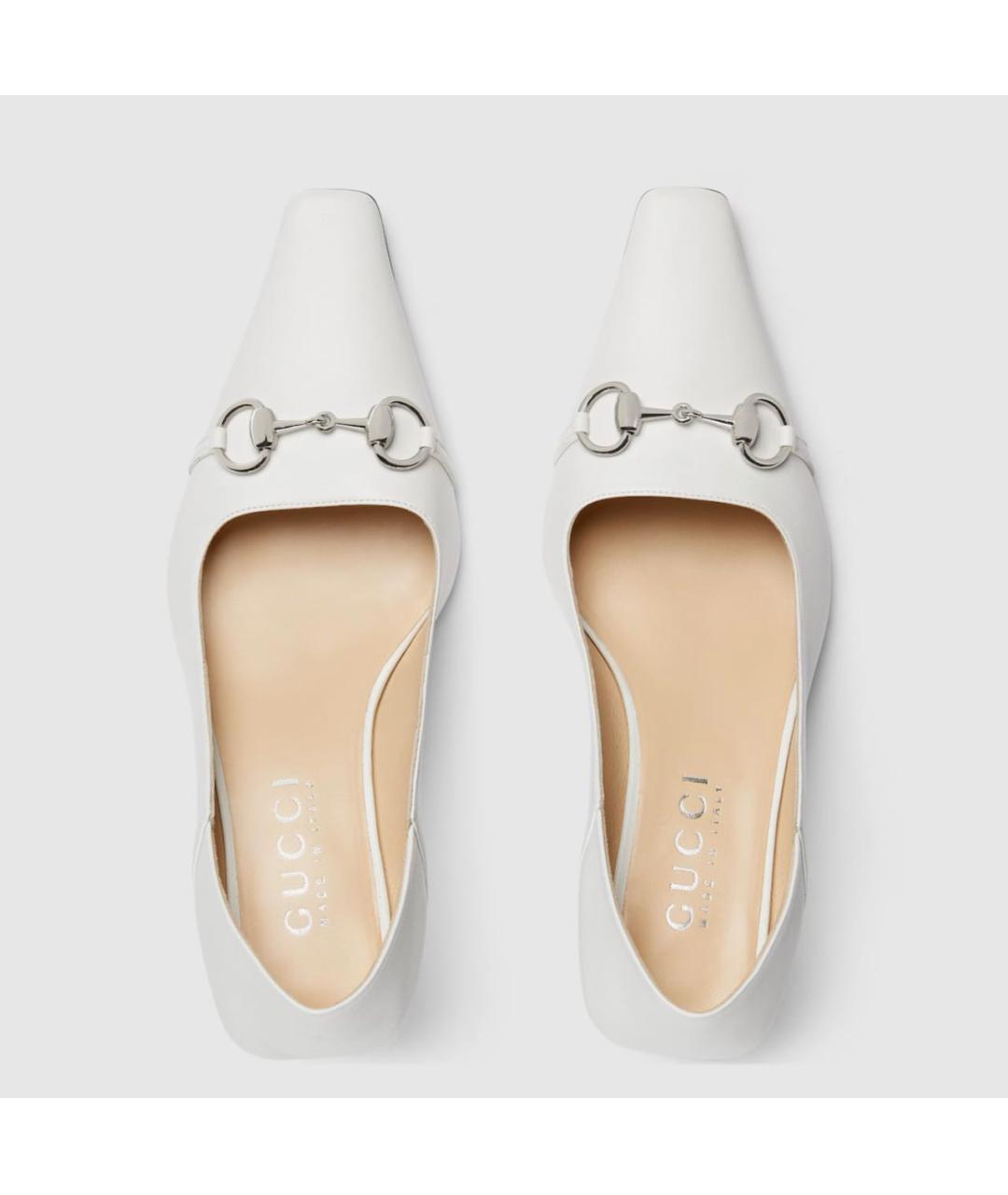 GUCCI Белые кожаные туфли, фото 7