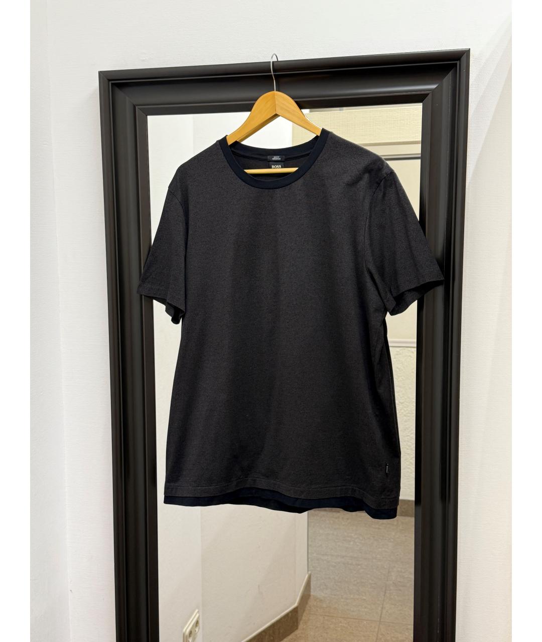 HUGO BOSS Черная хлопковая футболка, фото 7