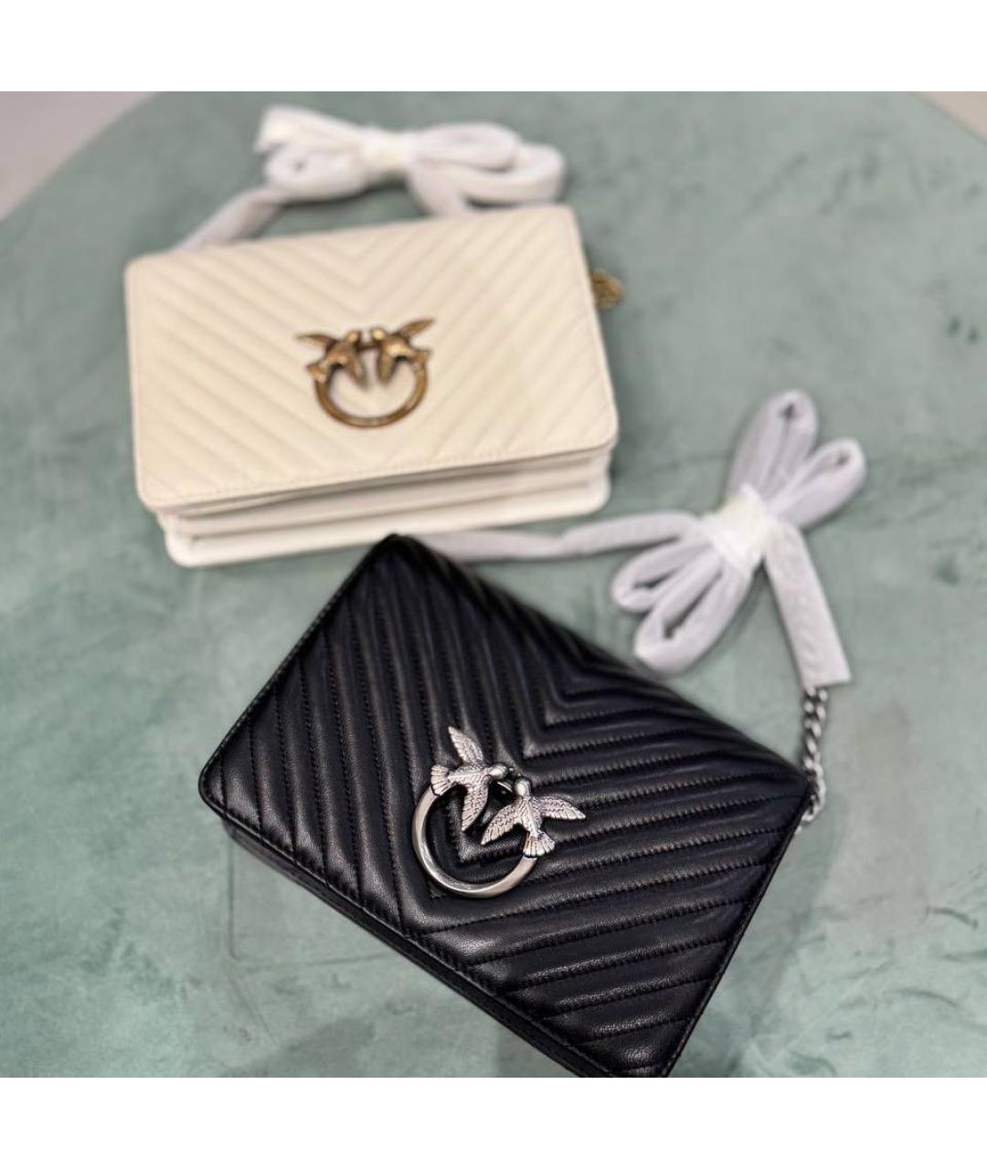 PINKO Белая кожаная сумка через плечо, фото 7