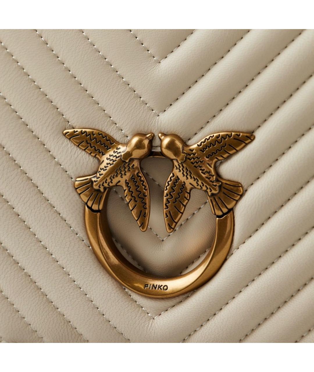 PINKO Белая кожаная сумка через плечо, фото 3