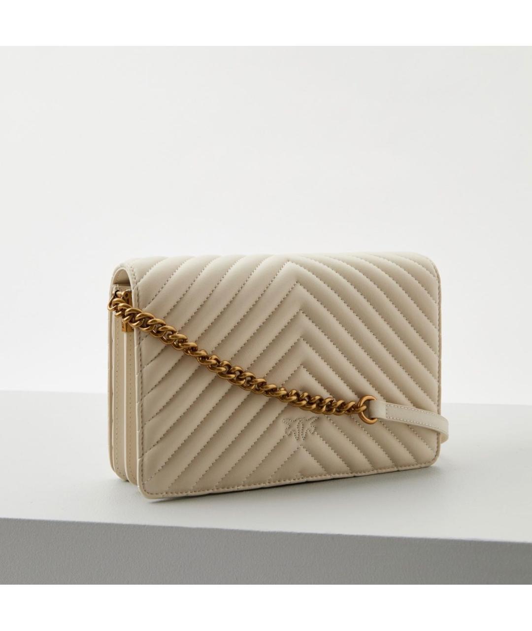 PINKO Белая кожаная сумка через плечо, фото 2