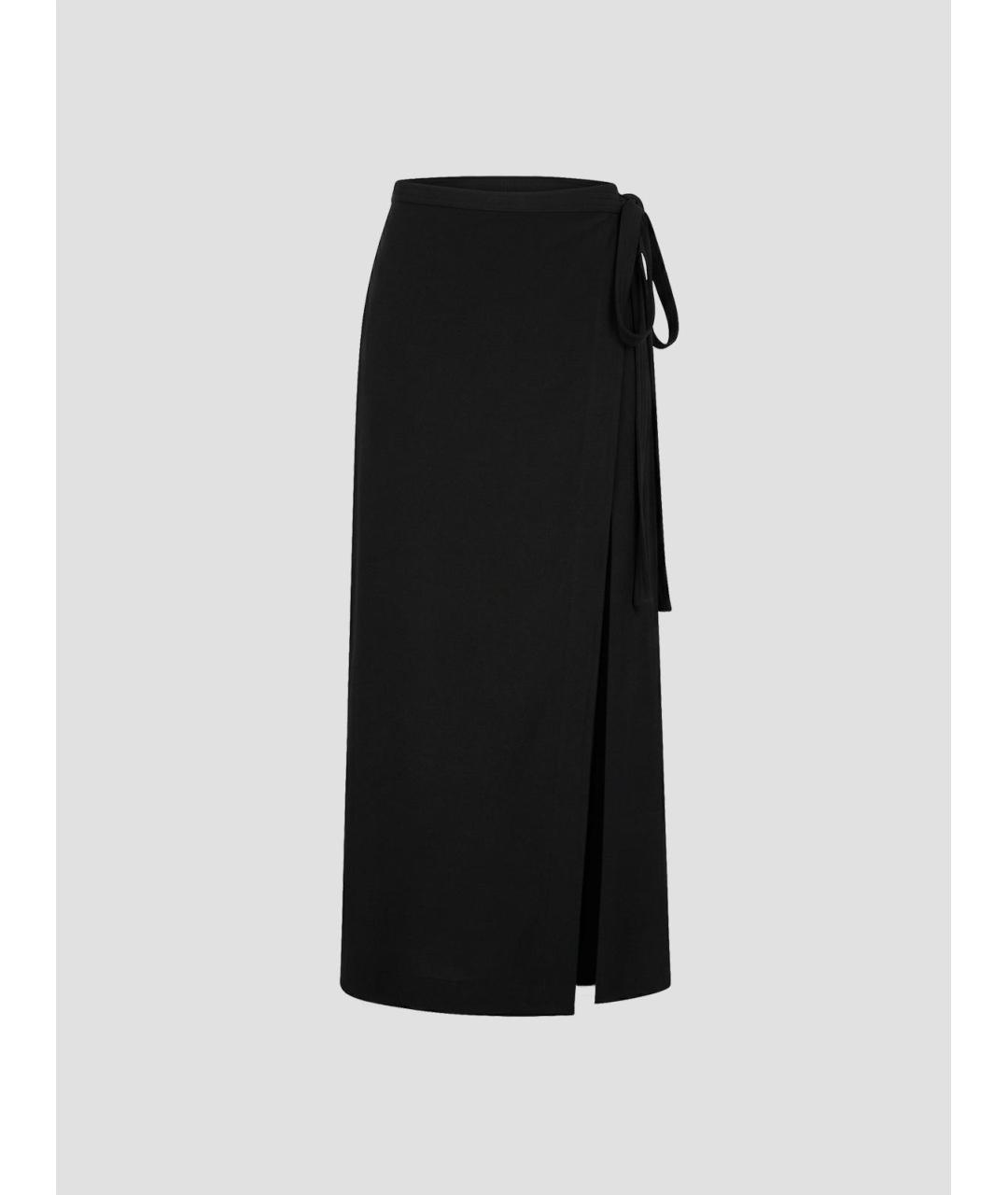 TOTEME Черная вискозная юбка миди, фото 4