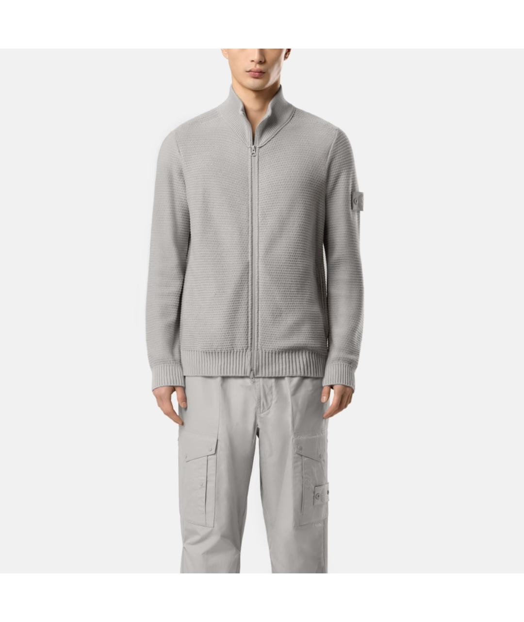 STONE ISLAND Серый кардиган, фото 3