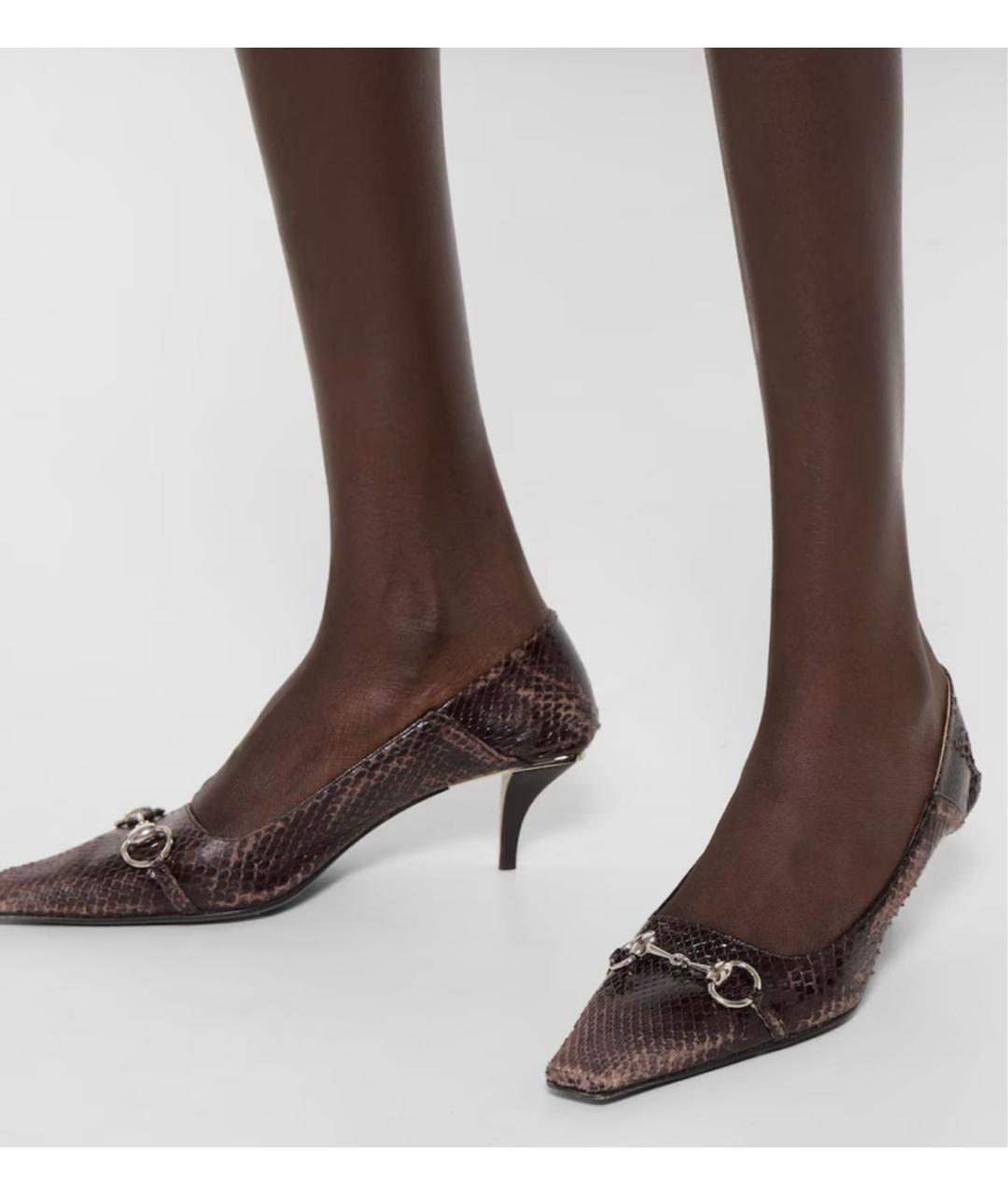 GUCCI Коричневые кожаные туфли, фото 3