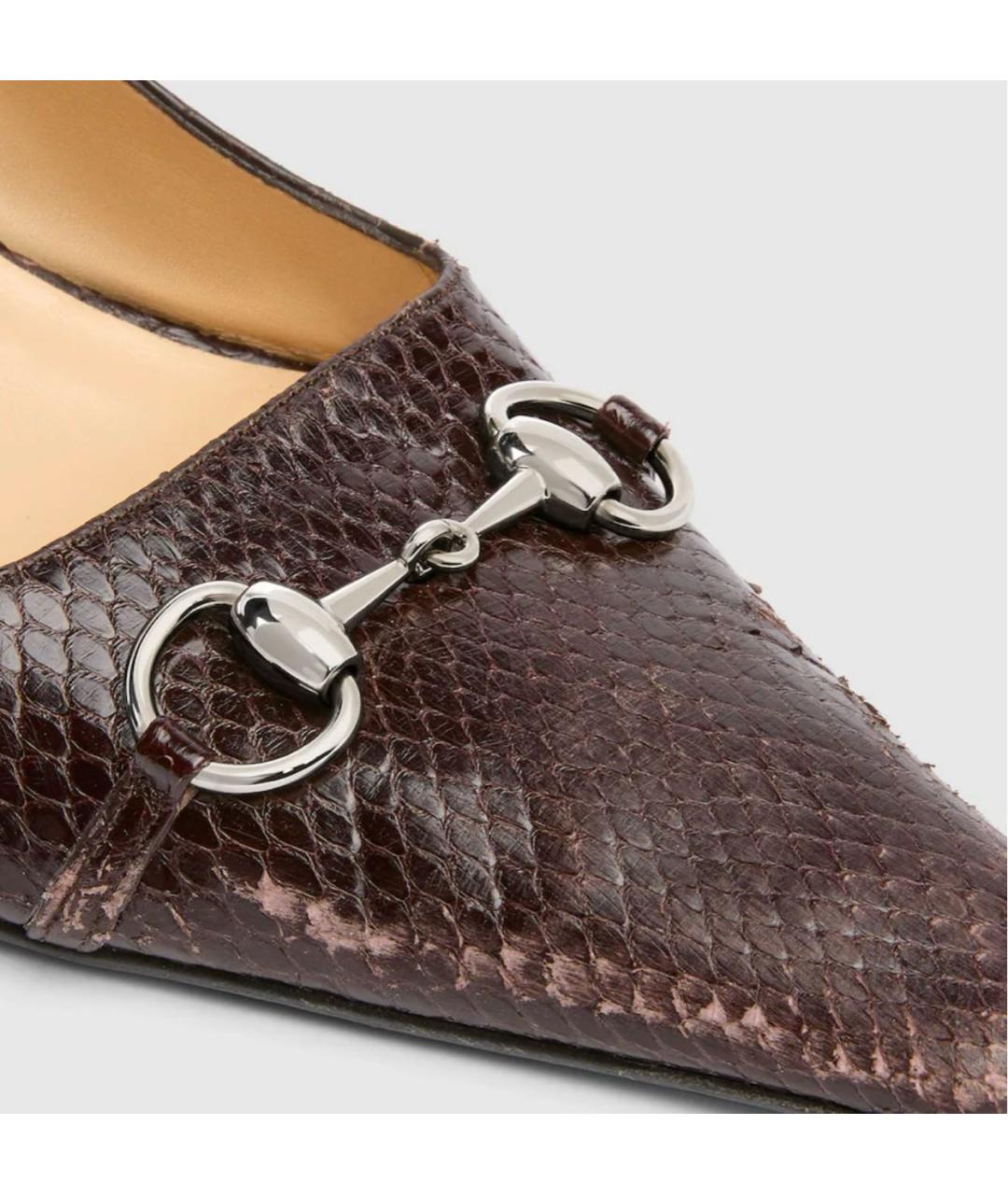 GUCCI Коричневые кожаные туфли, фото 4