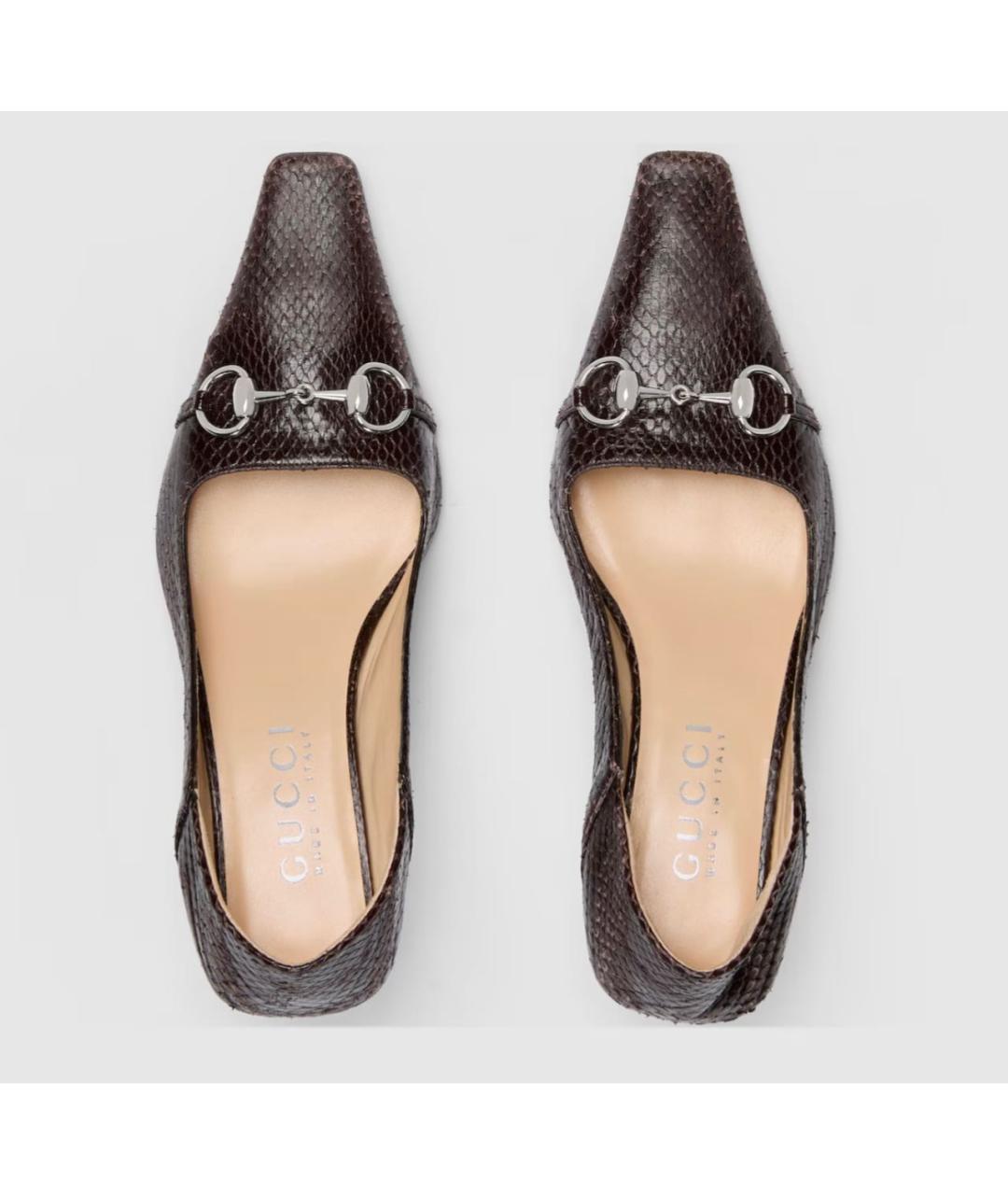 GUCCI Коричневые кожаные туфли, фото 6