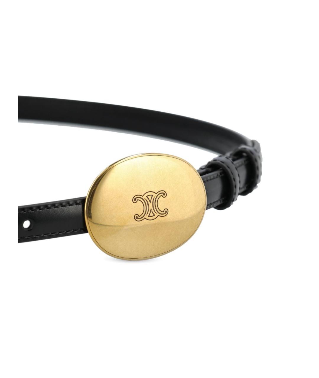 CELINE Черный кожаный ремень, фото 3