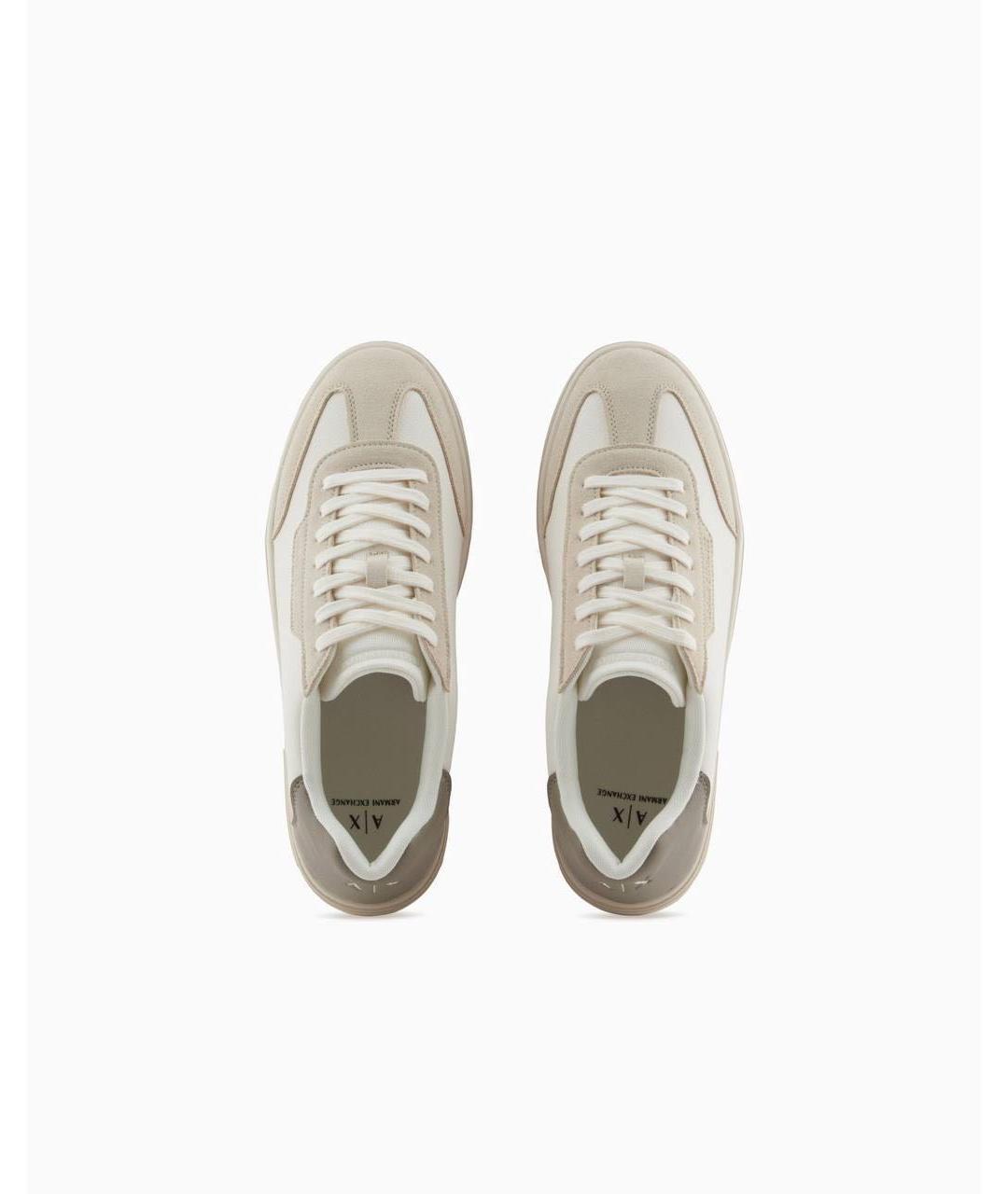 ARMANI EXCHANGE Бежевые низкие кроссовки / кеды из искусственной кожи, фото 2