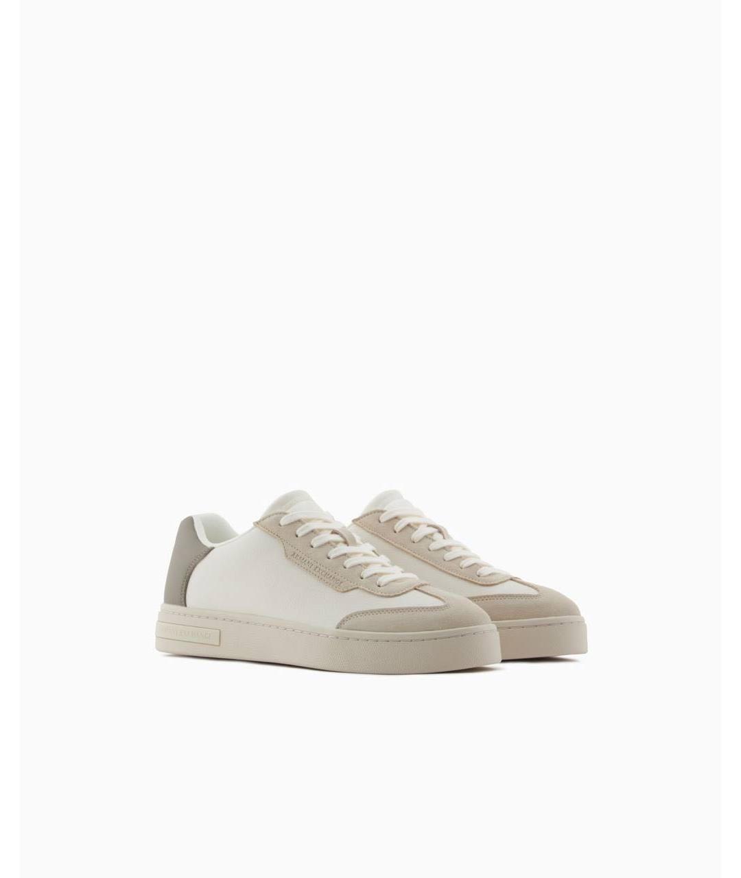 ARMANI EXCHANGE Бежевые низкие кроссовки / кеды из искусственной кожи, фото 5