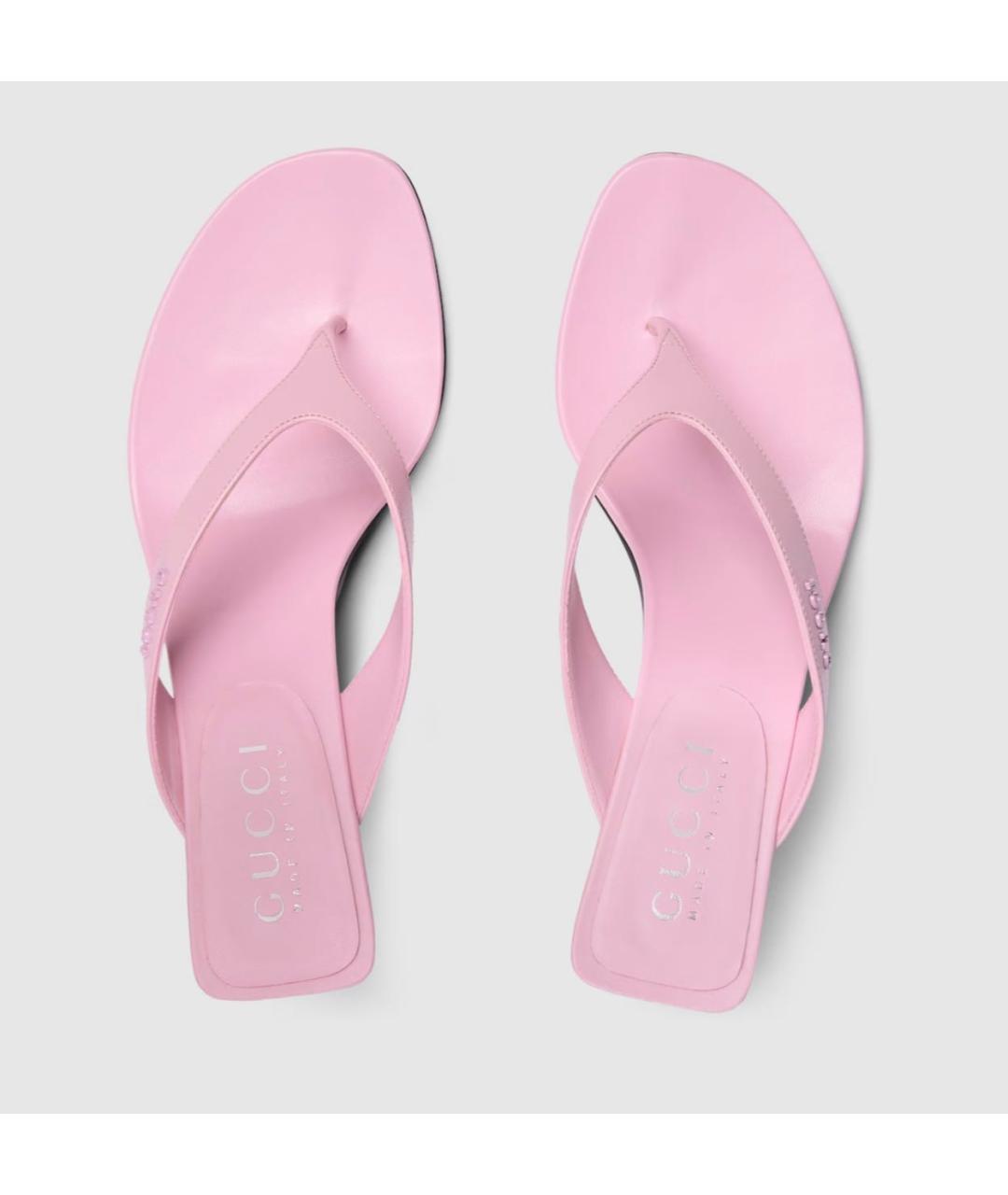 GUCCI Розовые кожаные босоножки, фото 5