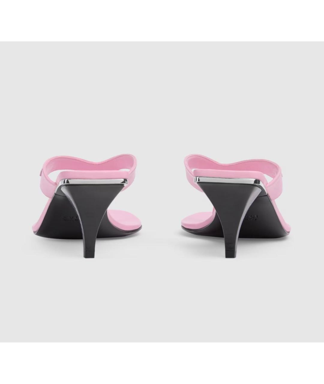 GUCCI Розовые кожаные босоножки, фото 4