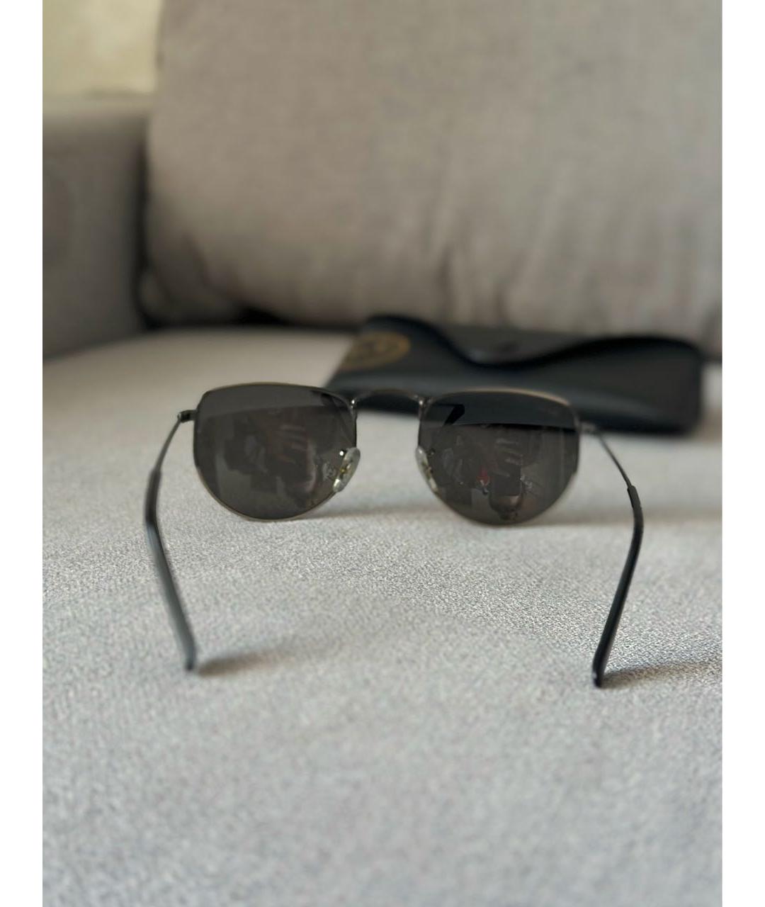 RAY BAN Антрацитовые металлические солнцезащитные очки, фото 4