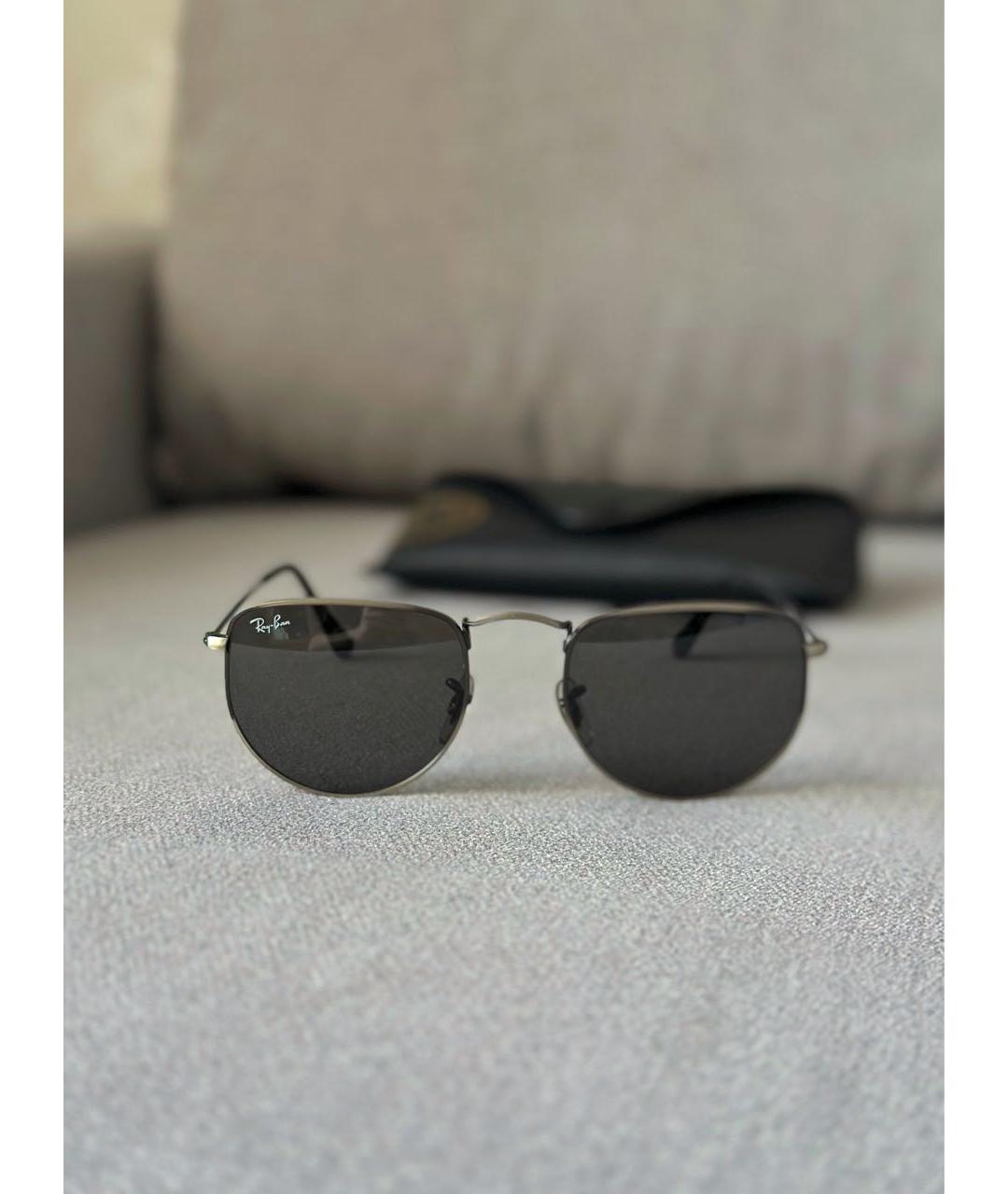 RAY BAN Антрацитовые металлические солнцезащитные очки, фото 3