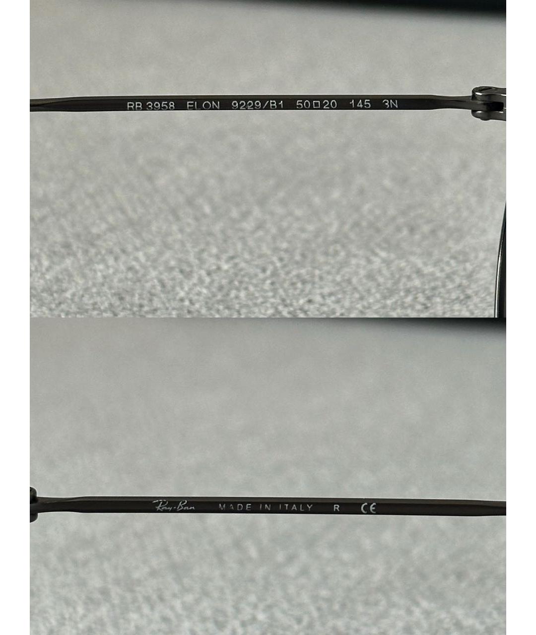 RAY BAN Антрацитовые металлические солнцезащитные очки, фото 6