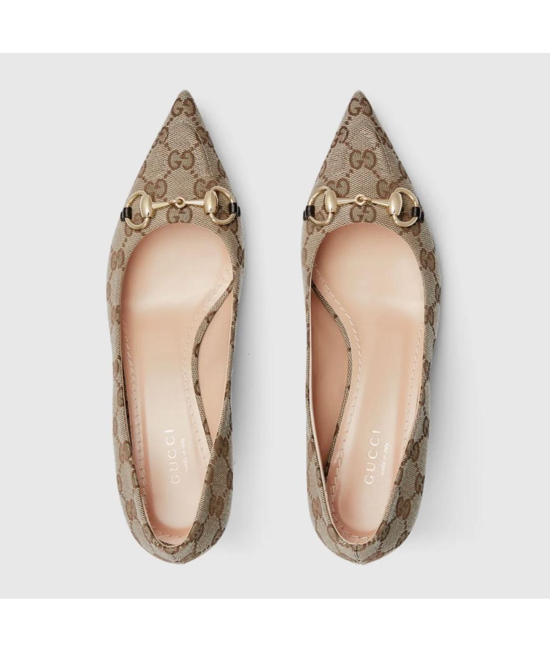 GUCCI Бежевые замшевые туфли, фото 5