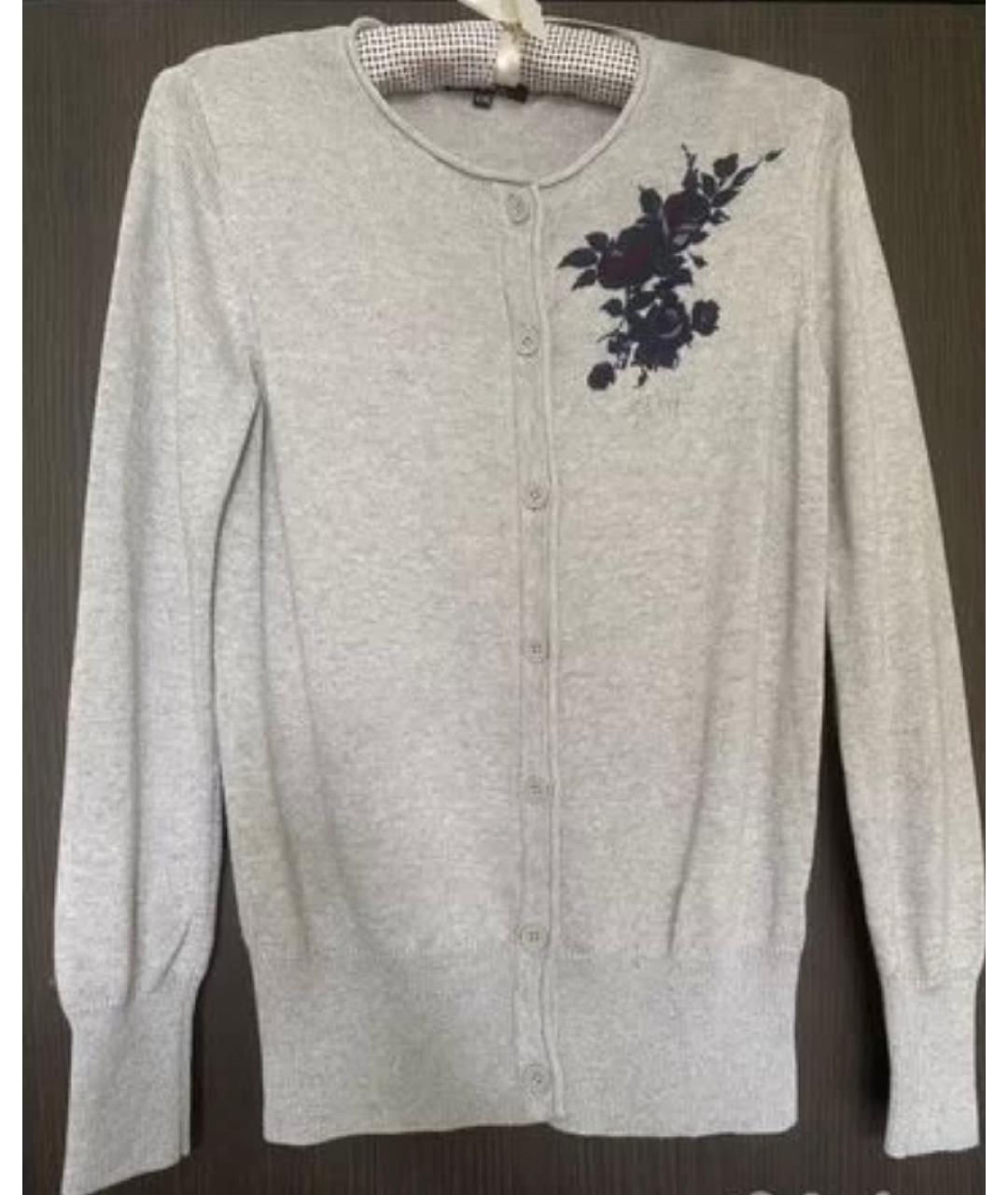 DKNY Серый хлопко-эластановый кардиган, фото 8