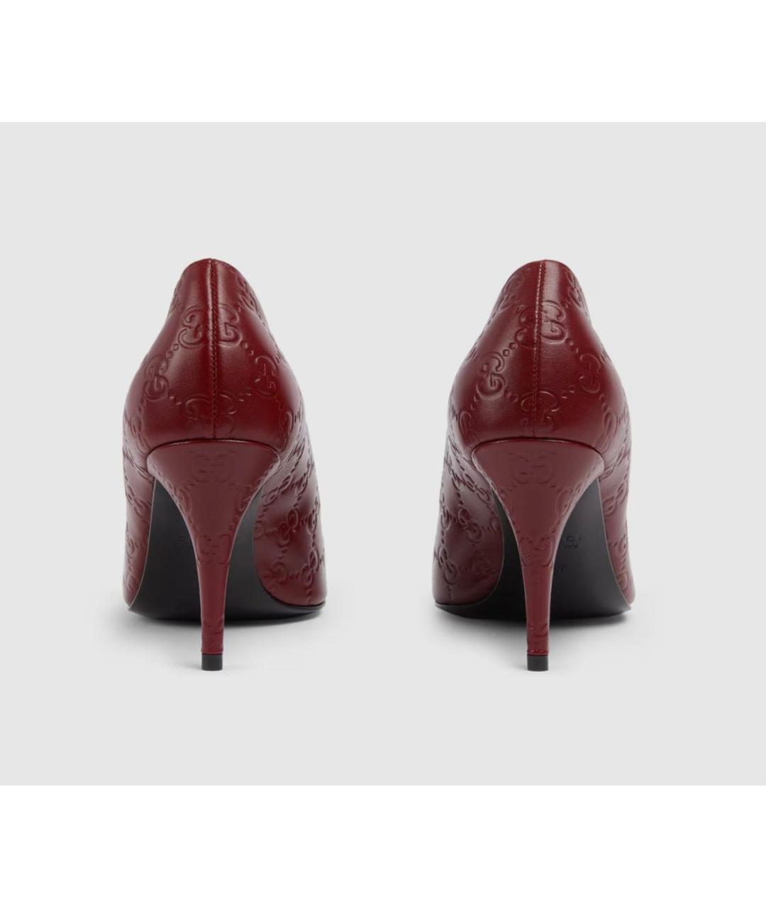 GUCCI Бордовые кожаные туфли, фото 4