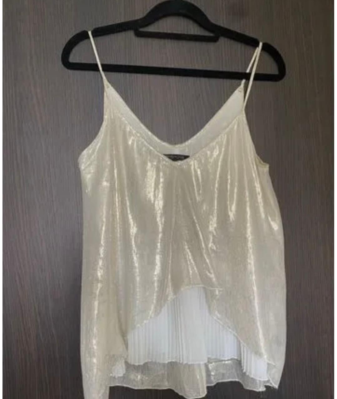 PATRIZIA PEPE Белая шелковая майка, фото 5