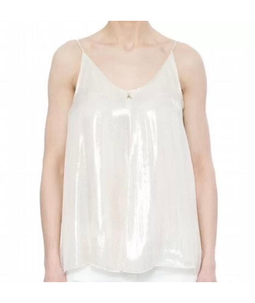 PATRIZIA PEPE Белая шелковая майка, фото 7